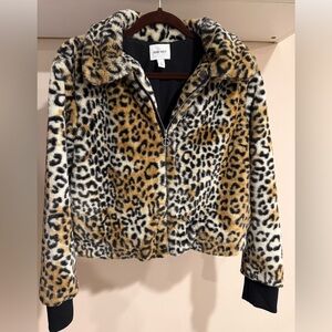 Nine West Animal Print Teddy Jacket
